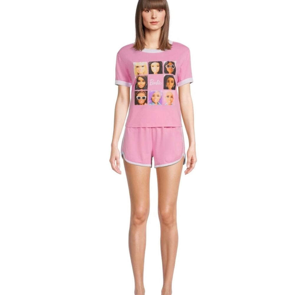 Barbie Women's Ringer Tee and Lounge Set, 2-Piece Size Medium - Picture 6 of 6